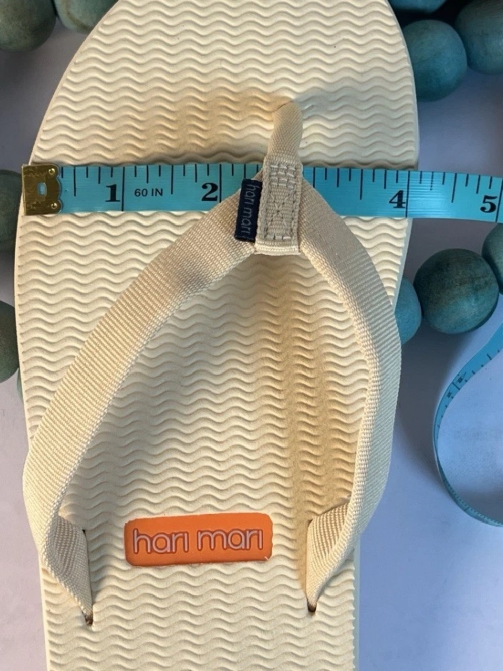 NWT Hari Mari Dune’s Flip Flop Sandals Dunes Cream Sherbert Women’s 8 - Picture 15 of 16